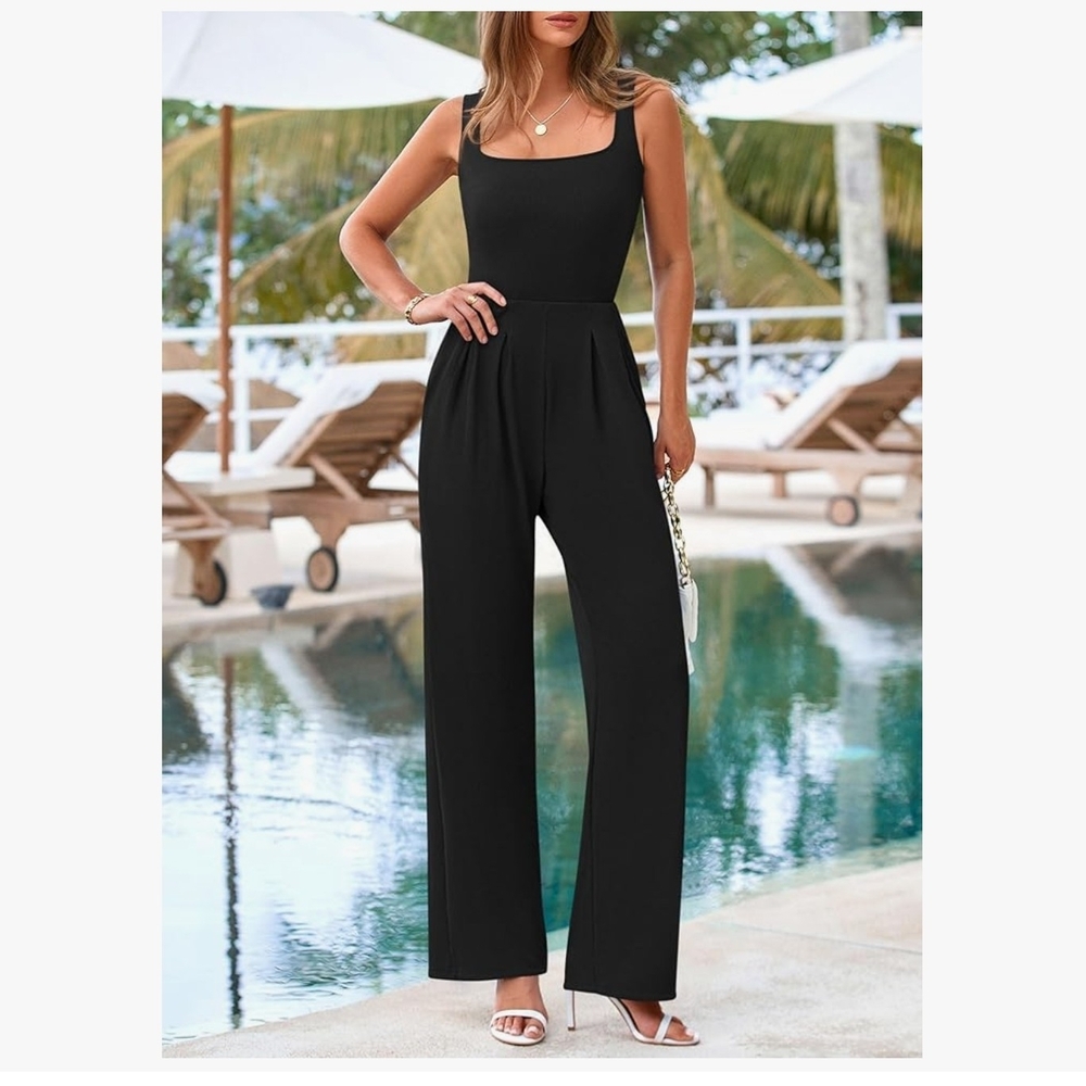 PrettyGarden Chic Black Sleeveless Women's Jumpsuit - Picture 5 of 9